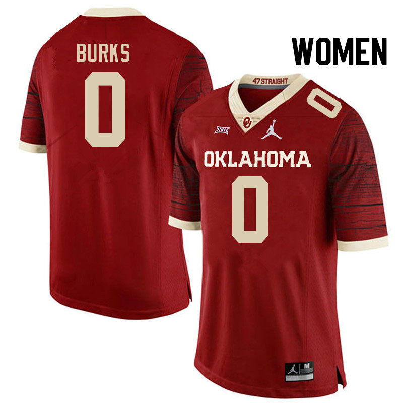 Women #6 Deion Burks Oklahoma Sooners College Football Jerseys Stitched-Retro